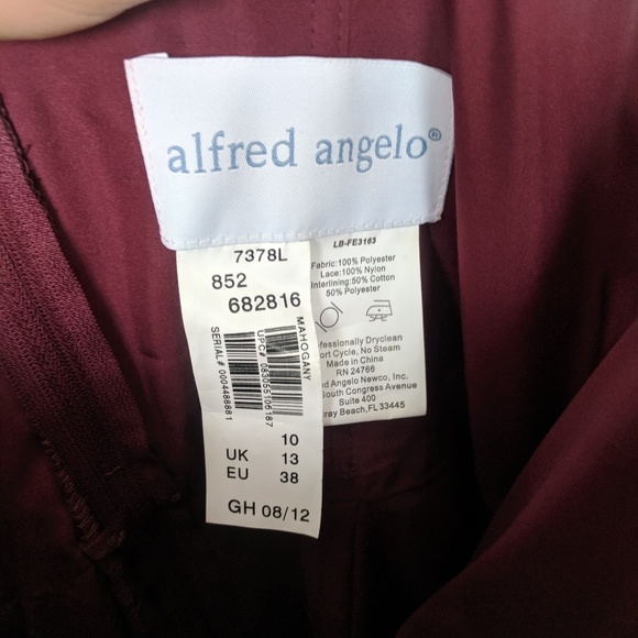 Alfred Angelo Maroon Strapless Dress - Picture 6 of 6